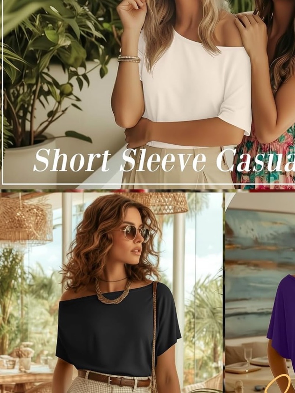 3 piece Lot Off-Shoulder Short Sleeve Top in White, Black & Navy NWT  SIZE XXL